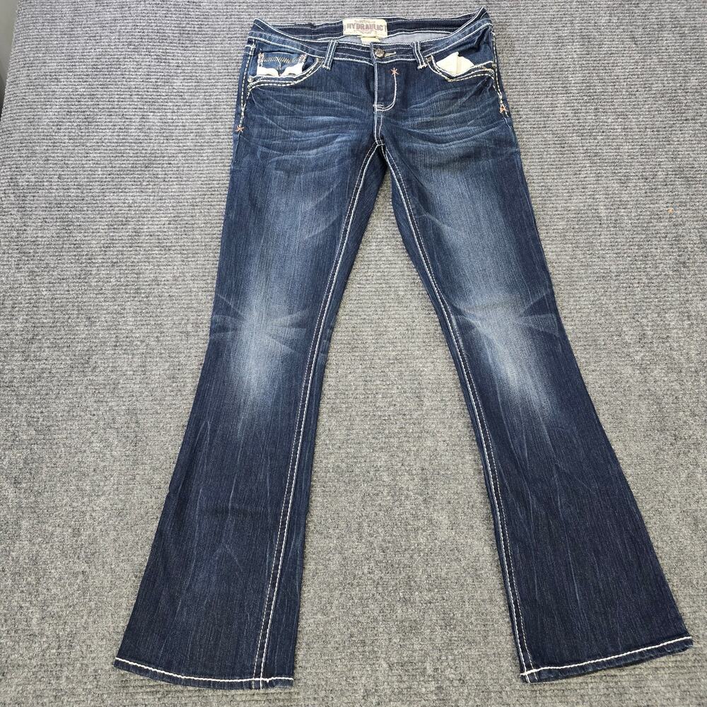 Hydraulic Gramercy Jeans Womens 12 Dark Wash Bootcut Bling Y2K Stretch